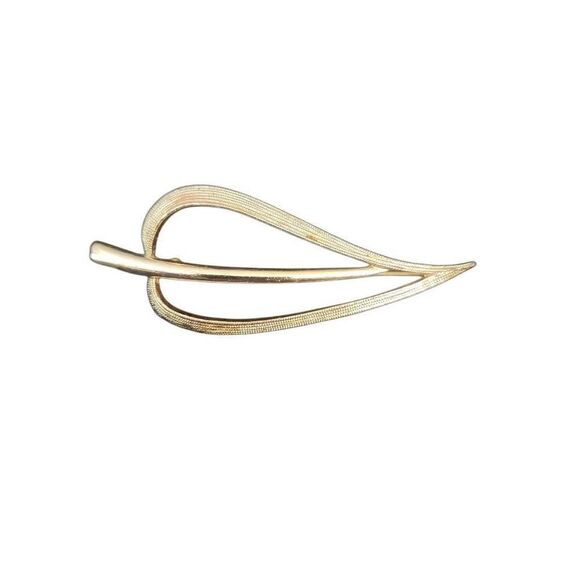 Sarah Coventry Signed Gold Tone Leaf Brooch - Picture 1 of 4